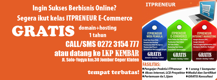 kursus bisnis online - tips sukses bisnis online - kursus itpreneur ecommerce - kursus web - kursus toko online