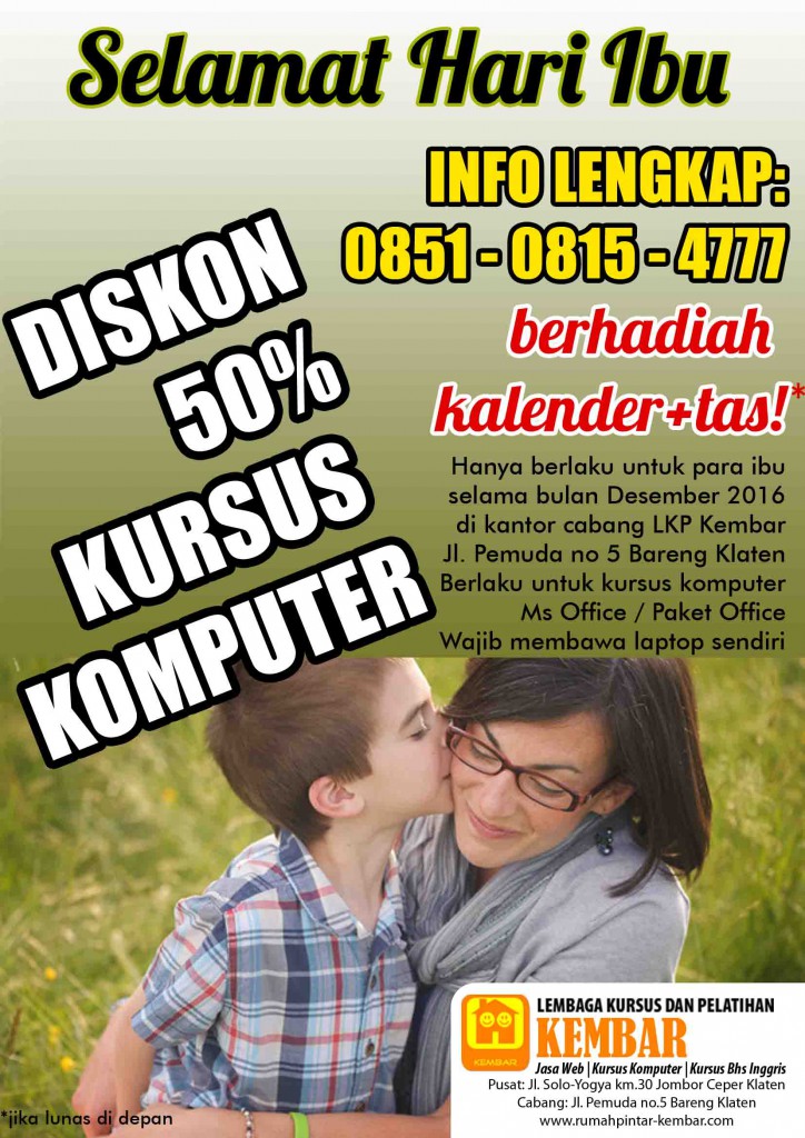 kursus komputer lkp kembar hari ibu