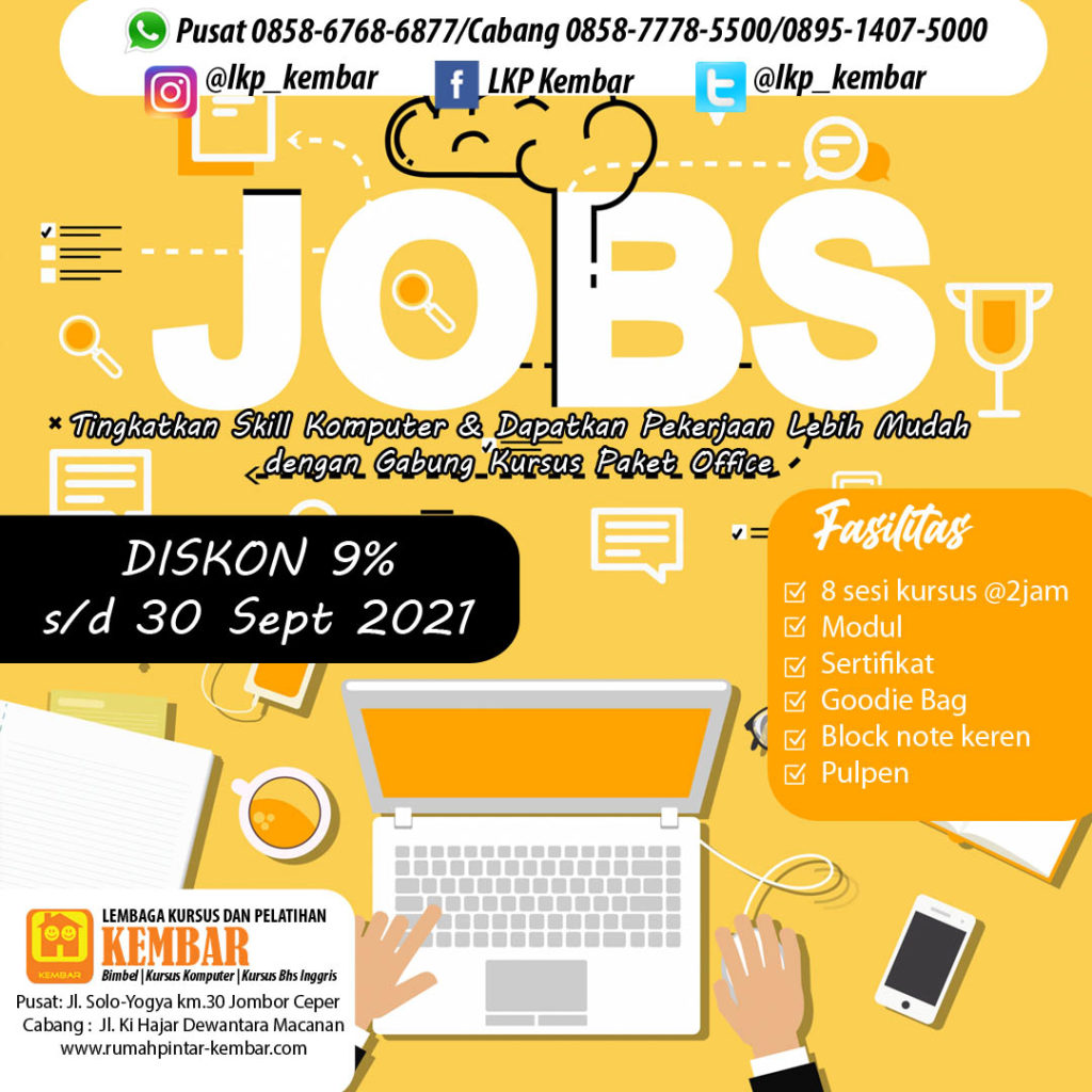 PROMO OFFICE 2021 SEPTEMBER kursus komputer klaten