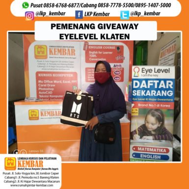 PEMENANG GIVEAWAY EYELEVEL KLATEN | Kursus Komputer