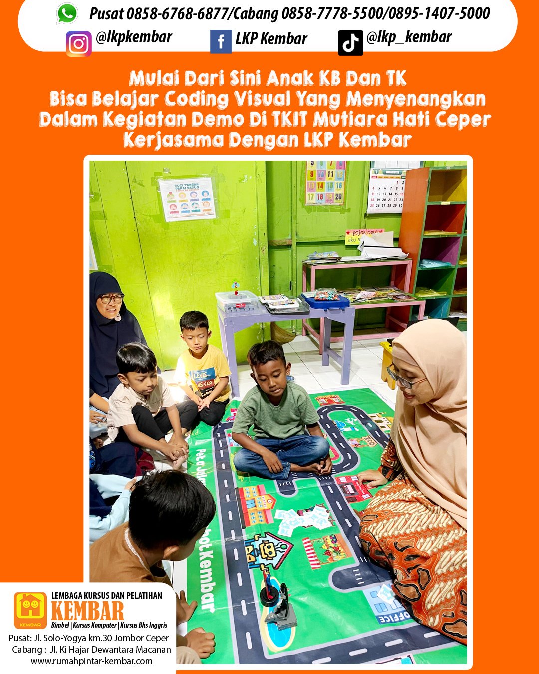 🤖✨ Belajar Coding & Robotik di TKIT Mutiara Hati Ceper ! bersama @lkpkembar @lesrobotkembar