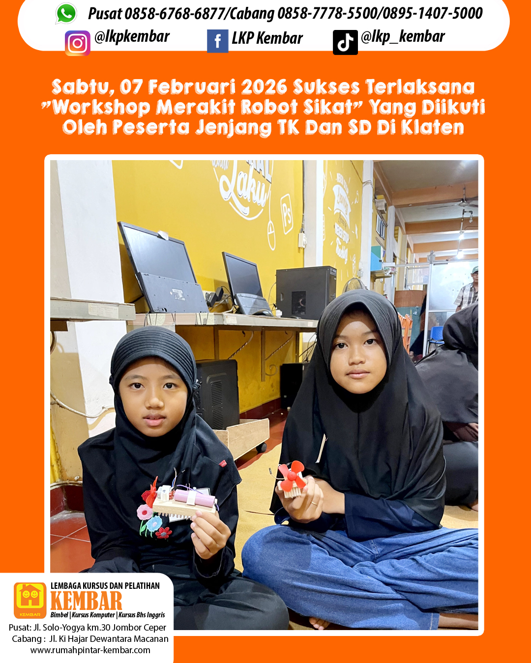 ✨ Workshop Merakit Robot Sikat Berjalan Sukses!