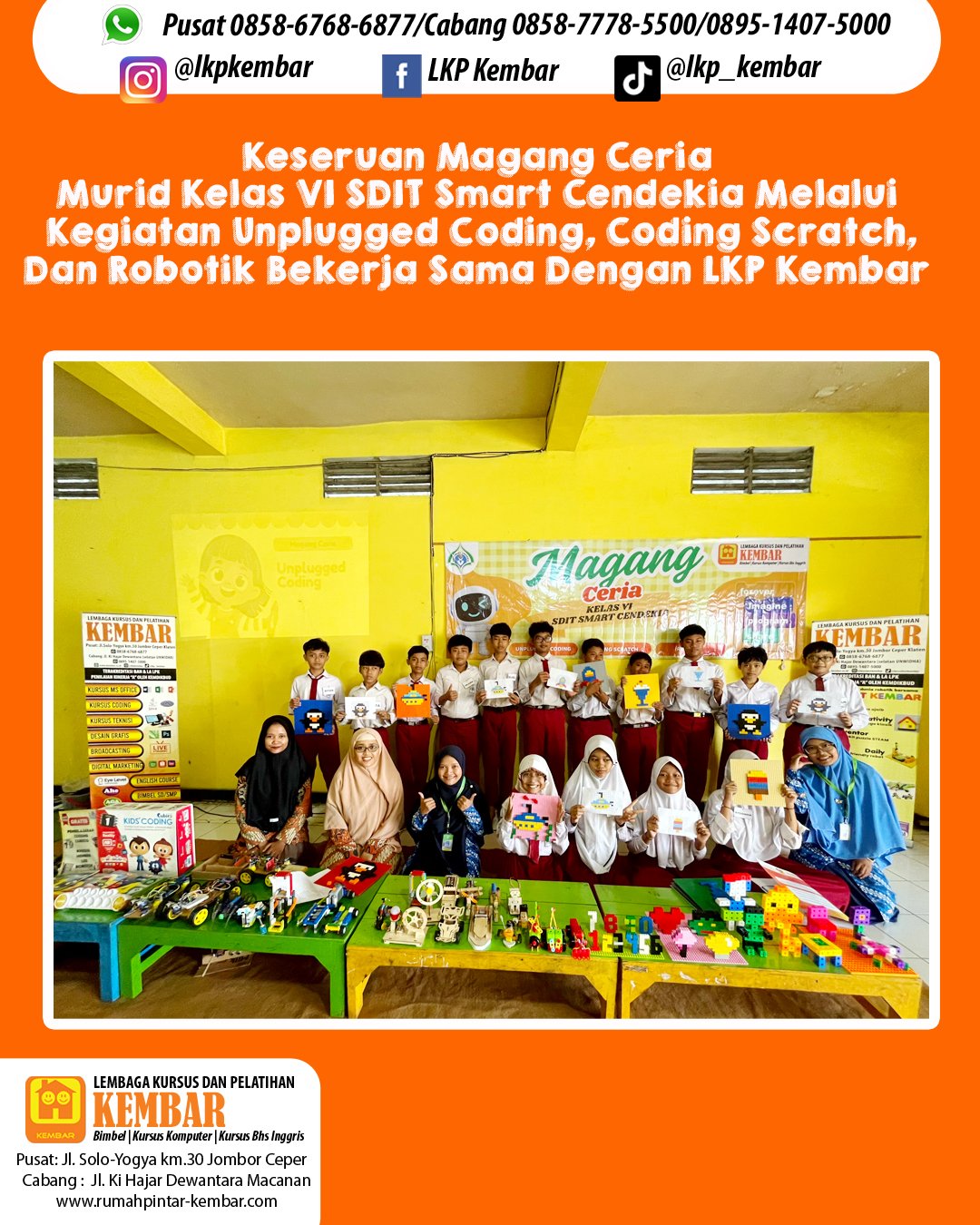 “Magang Ceria” Murid Kelas VI dari SDIT Smart Cendekia Bekerja Sama Dengan LKP Kembar