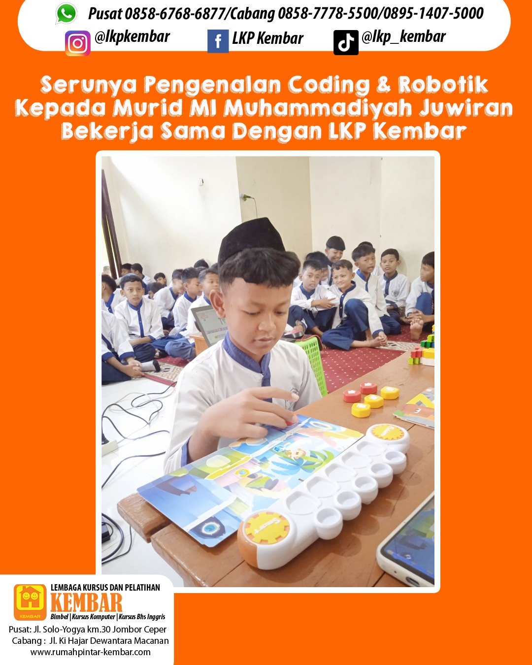 🚀MI Muhammadiyah Juwiran Pengenalan Coding & Robotik Kerjasama Dengan LKP Kembar🌟