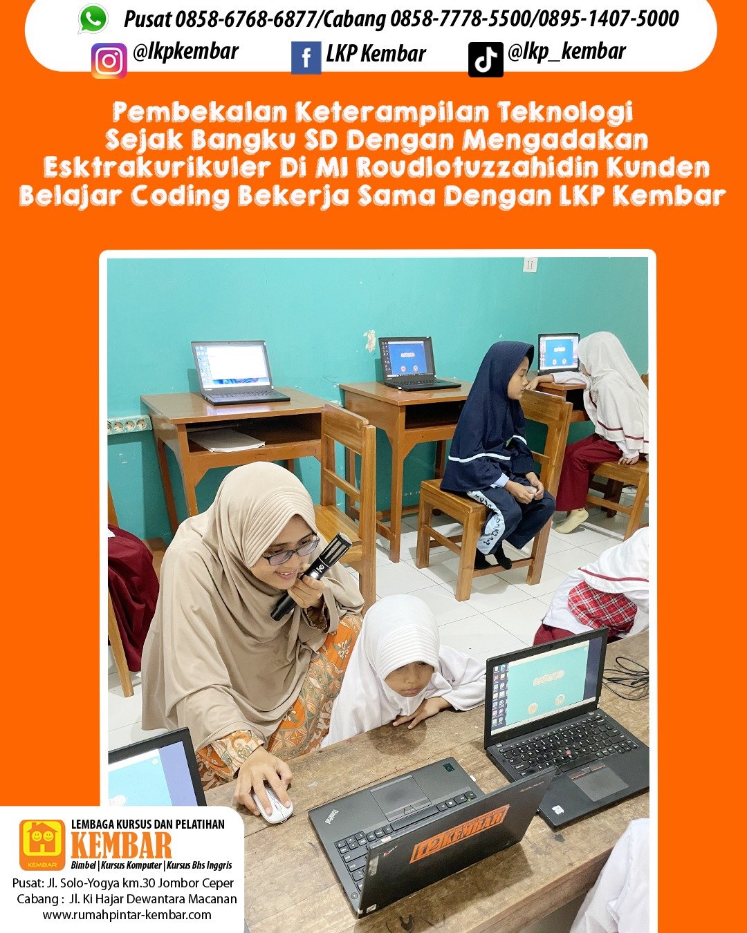 Ekstrakurikuler Coding di MI Roudlotuzzahidin Kunden Karanganom Klaten Kerjasama Dengan LKP Kembar